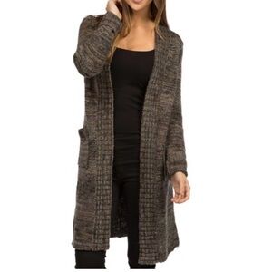 Prana Knit Open Front Long Line Oversized Cardigan Sweater - Size Small